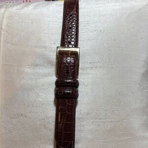 Ralph Lauren Brown alligator finish leather belt